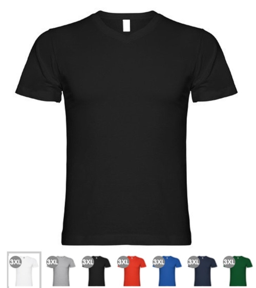 CAMISETAS SIN BOLSILLO CUELLO PICO ALGODÓN COLORES