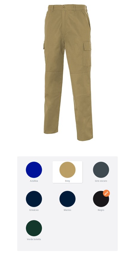 PANTALONES MULTIBOLSILLOS REFORZADOS ALGODÓN COLORES